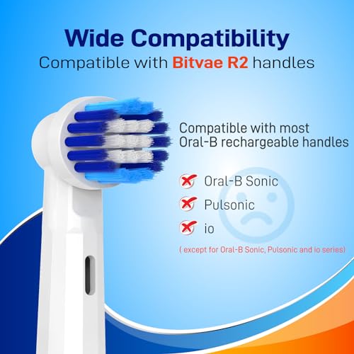 Bitvae R1/R2 & Oral-B Compatible Brush Heads – Replacement Heads for Electric Toothbrushes
