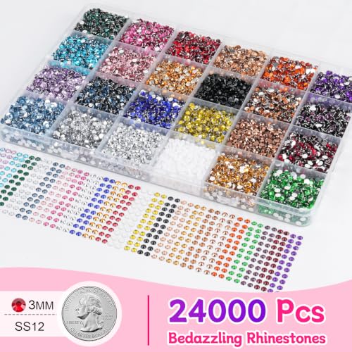 CANVALITE 24000Pcs Rhinestone Bedazzling Kit with Glue & Picker Pen