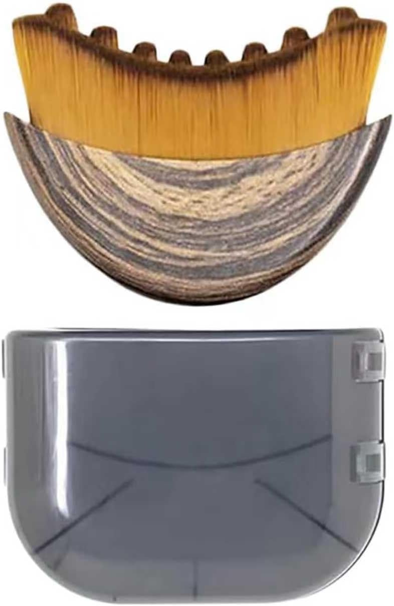 Lymphatic Drainage Face Brush Set - Ergonomic Massager for Double Chin Reduction | 2-Piece Brown Set