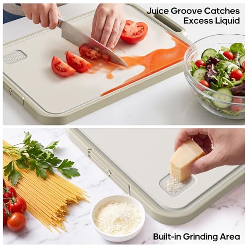 Stainless Steel Double-Sided Cutting Board with Juice Groove - 16"x11"