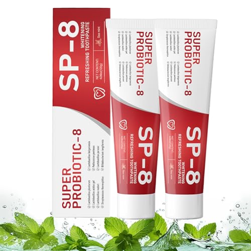 Probiotic Whitening Toothpaste 2-Pack - Fluoride-Free, Deep Clean & Fresh Mint