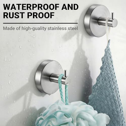 Heavy Duty Stainless Steel Suction Cup Hooks for Shower - 2 Pack