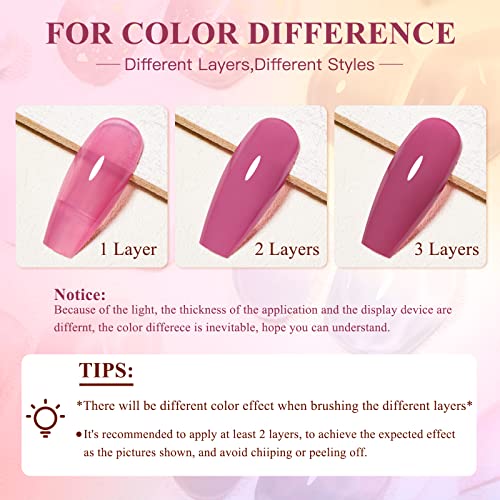 Jelly Pink Color Changing Gel Nail Polish Set - 6 Bottles