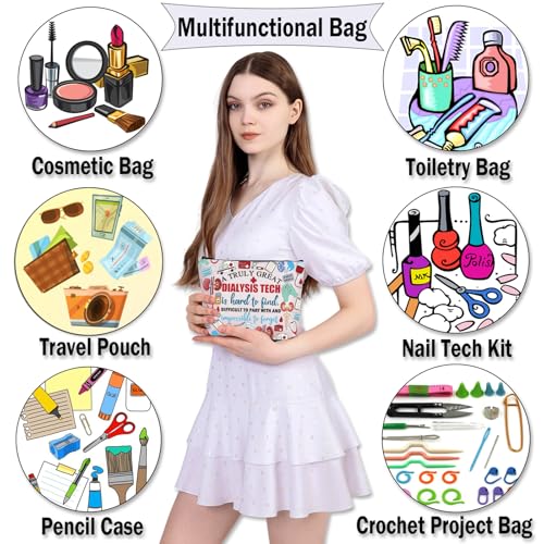 Dialysis Technician Canvas Makeup Bag - Nephrology Nurse Gift
