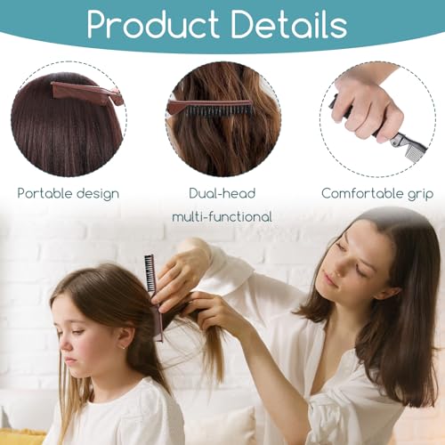 2-Pack Foldable Hair Combs - Anti-Static Travel Brushes