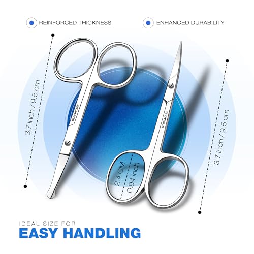 TwinPrecision Eyebrow Scissors For Women - Stainless Steel Small
