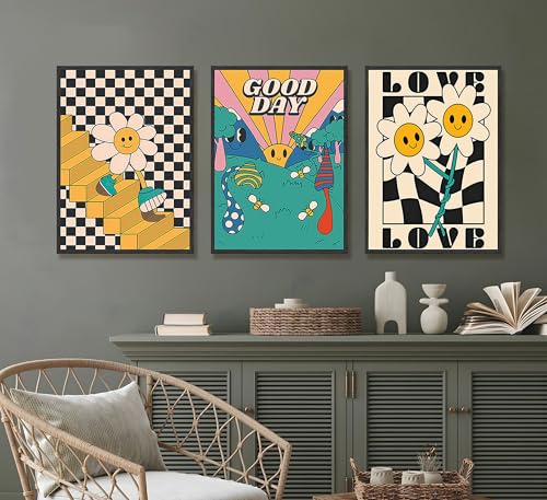 3-Piece Vintage Hippie Canvas Wall Art Set | 12x16 Unframed Posters