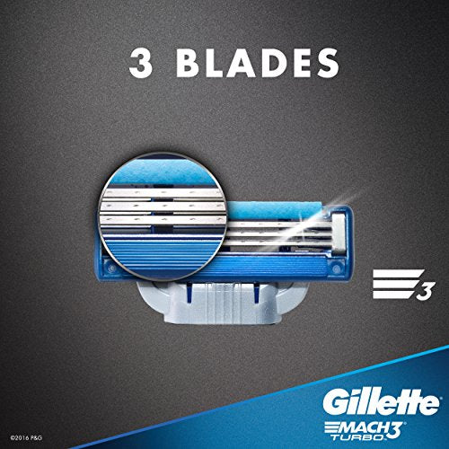 Gillette Mach3 Turbo Men's Razor Blade Refills, 4 Count