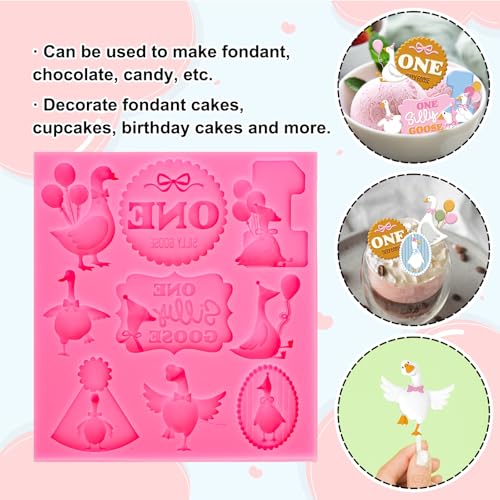 Silly Goose Fondant Mold - Silicone Cake & Candy Mould for Birthdays
