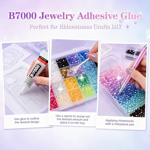 Fcoget 28000pcs Resin Rhinestones Bedazzling Kit with Tools