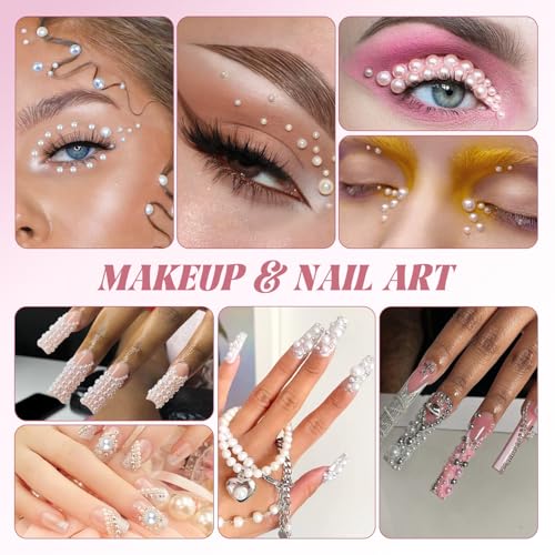 14000pcs Flatback Pearls and Rhinestones Kit with B7000 Glue for Crafts