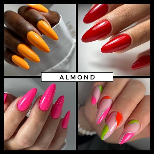 MGART Dual Nail Forms for Almond Extensions - 120 Pcs Full Cover Molds