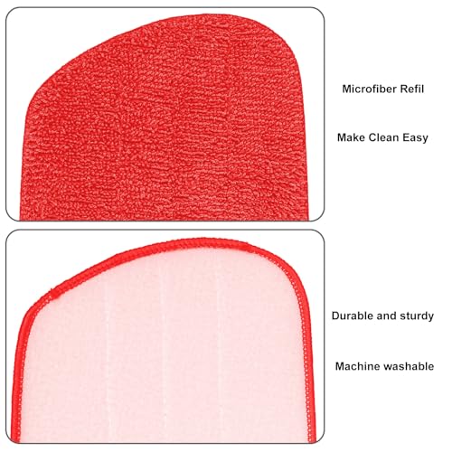 3 Pack Microfiber Mop Pads for OXO Good Grips Spray Mop - Washable & Reusable, Red