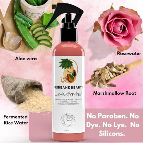 Rose Water & Peppermint Loc Spray - 4 oz Daily Moisturizer for Dreads & Protective Styles