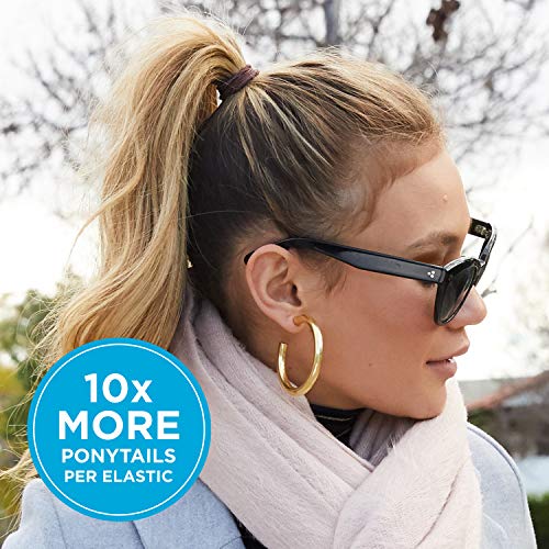 Goody Ouchless Brown Hair Elastics, 32 Count (Pack of 2) - 4mm for Medium Hair
