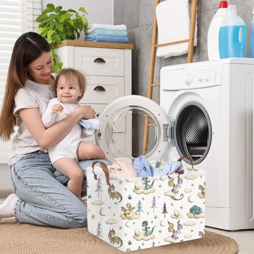 Cute Dinosaur Storage Basket for Kids - Rectangular Laundry Bin