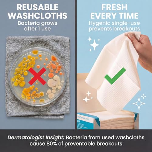 Eva Naturals XL Disposable Face Towels, 50ct - Eco-Friendly Viscose