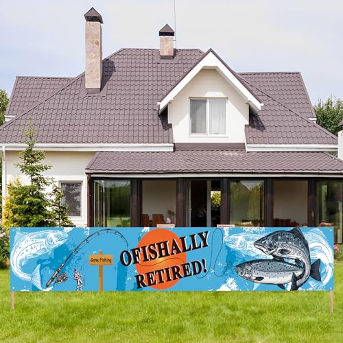 Fishing Retirement Banner - Kimini-Ki Gone Fishing Party Decor