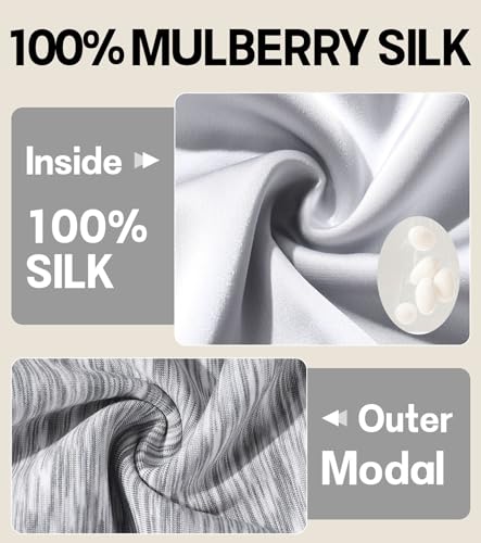 SECZIPE Gray 100% Mulberry Silk Bonnet for Curly Hair & Braids