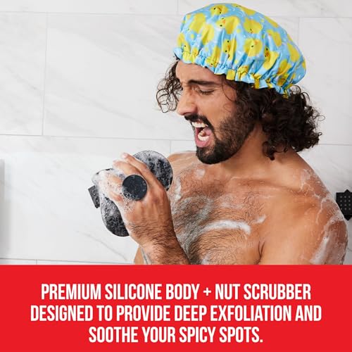 HAPPY NUTS Silicone Body Scrubber - Exfoliating Shower Brush (1 Pack)