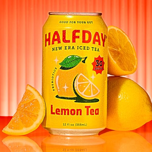 Halfday Prebiotic Lemon Iced Tea - 12 Fl Oz Can (Pack of 5)