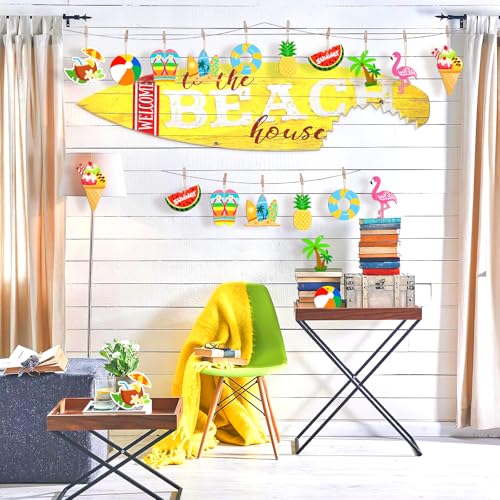 36PCS DIY Wooden Summer Ornaments for Crafting & Decorating