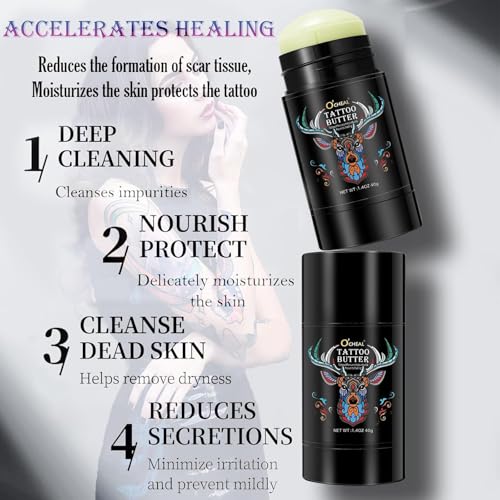 Proamate Organic Tattoo Aftercare Butter Balm 40g Pack of 2 – Nourishing Moisturizer for New & Old Tattoos