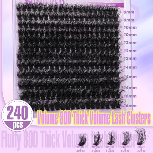 Winifred Wispy Volume Cluster Eyelash Extensions 240pcs - D Curl Mink Lashes