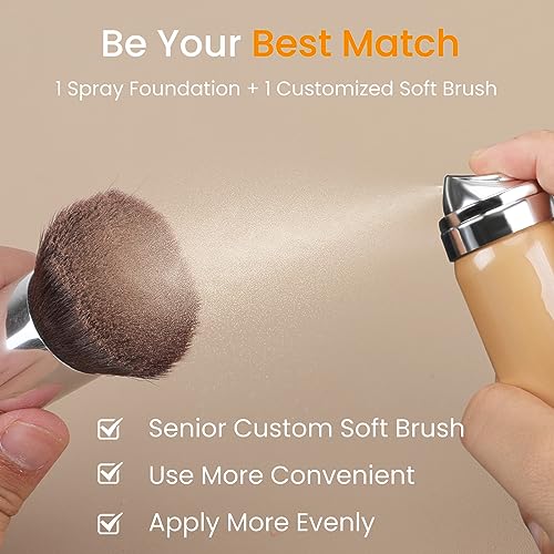 TOSOUATOP Airbrush Foundation Set 2.36oz - Full Coverage, Nude 02#