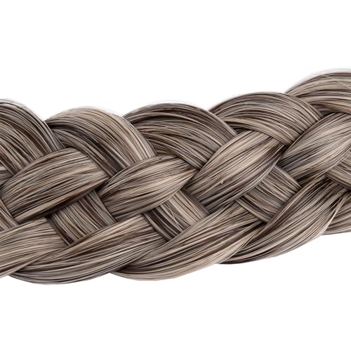 Gledola Gray Brown Synthetic Hair Braid Headband for Women & Girls - 5 Strands