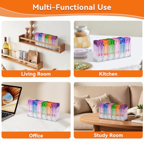 6-Compartment Drink Packet Organizer with Removable Dividers