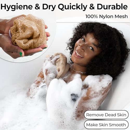 Afrisensetic Champagne African Net Sponge - Exfoliating Body Washcloth, 1.0 Size