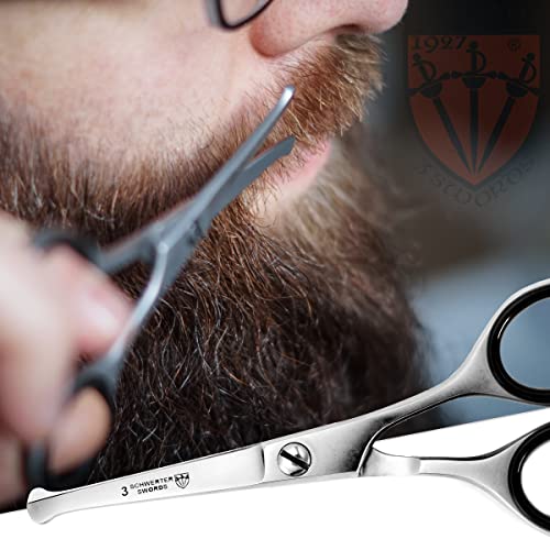 3 Swords Germany ? professional NOSTRIL NOSE and EAR HAIR SCISSORS trimmer, stainless steel, straight blade rounded tip with black case for men and women