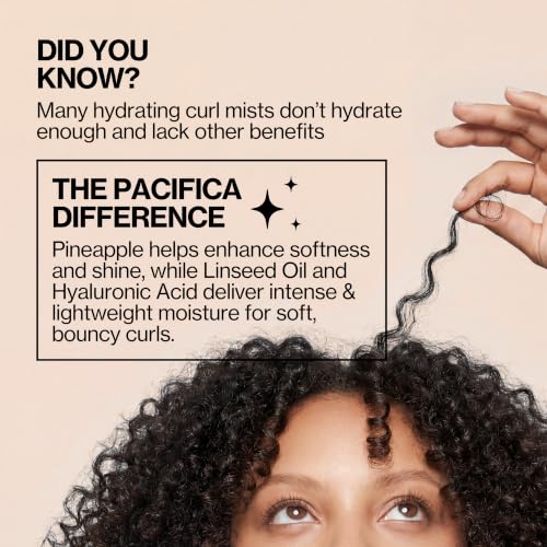 Pacifica Pineapple Curls Frizz Control Hair Spray 4oz - Curl Refresher & Humidity Protector