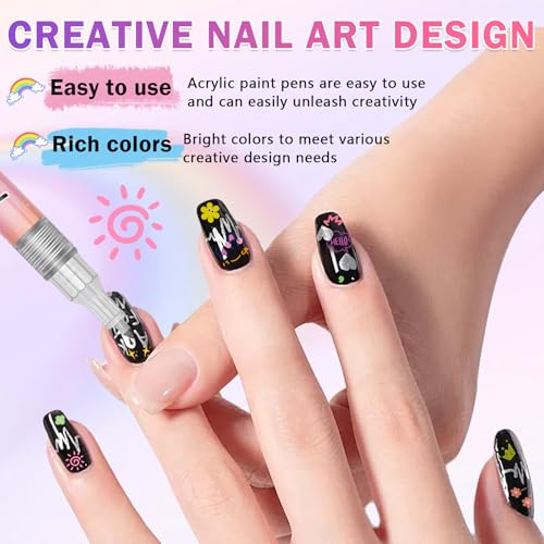 XINGXYUEL 12 Colors Nail Art Pens Set 01 Red – Waterproof Nail Polish Markers for Menicure