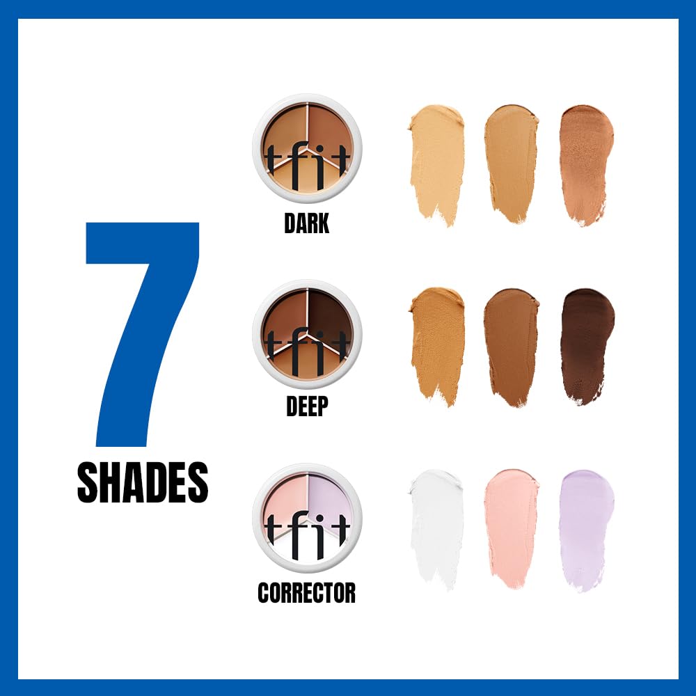 TFIT Multi-Use Pot Concealer - High-Pigmented, Full Coverage Formula | Crease-Proof for Dark Circles & Blemishes (00 Light, 0.52 Oz)
