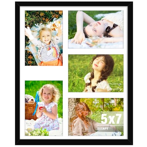 DUENPY 13x16 Collage Frame for 5 Photos - Black Wall Display
