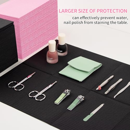 Machine-Ya 80pcs Disposable Nail Mats, 13"x18" Waterproof Manicure Table Pads