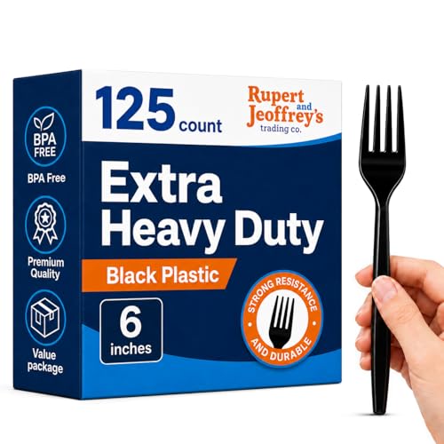 Heavy Weight Disposable Plastic Forks - 125 Count, BPA Free