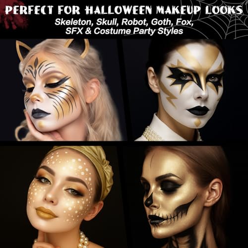 Metallic Gold Face Paint Stick - Highly Pigmented Cream for Halloween & Cosplay