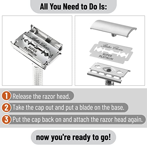 Bates Double Edge Razor Blades - 200 Count Platinum Coated Stainless Steel