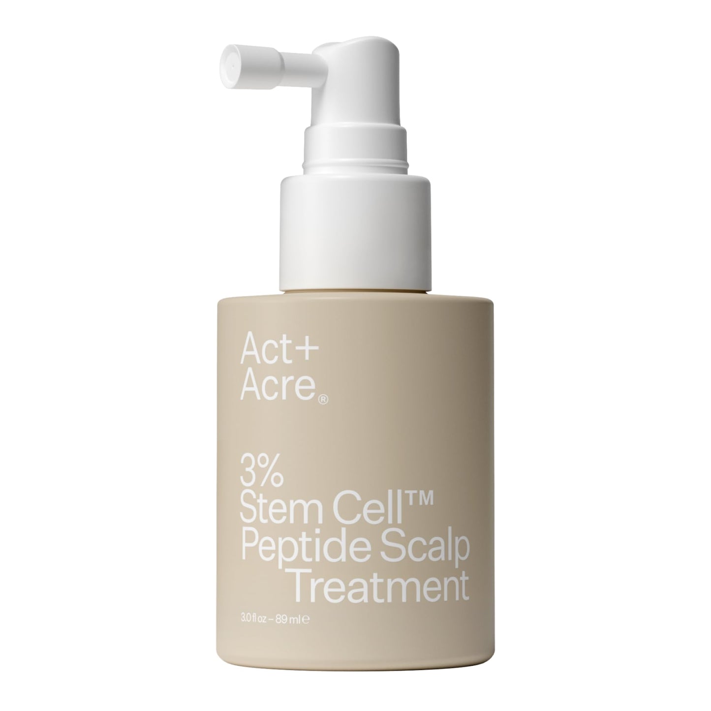 Act+ Acre Cold Processed 3% Stem Cell Peptide Treatment | Boosts Hair Density | Grape Stem Cells, Peptides + Caffeine | Vegan, Fragrance-Free | 3 Fl Oz