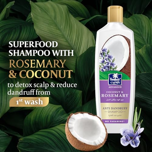 Parachute Advansed Rosemary Anti-Dandruff Shampoo 11.5 Fl Oz x2 with Coconut - Nourishing Hair & Scalp Detox