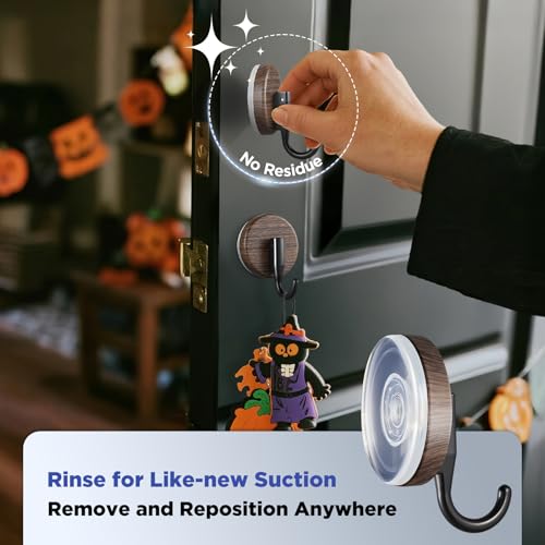 OUTXE Wreath Hanger - Upgraded Suction Cup Hook for All Seasons (2-Pack)