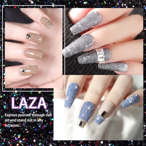 Laza 1.5g Diamond Nail Glitter - Holographic Reflective Crystals