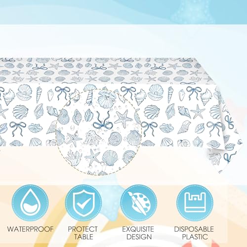 Seashell Birthday Party Tableware Set for 20 Guests - Ocean Bow Theme