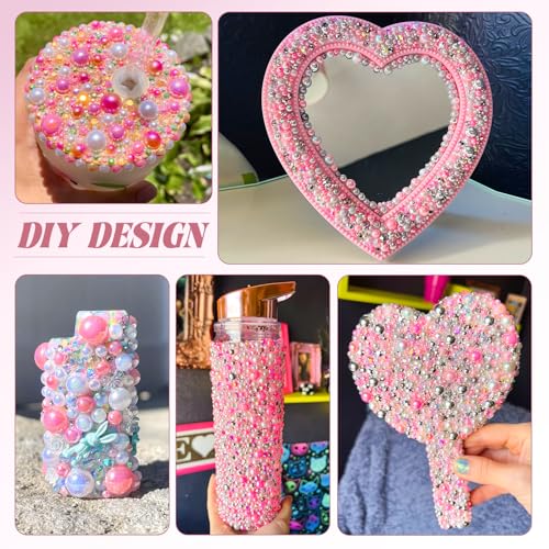 14000pcs Flatback Pearls and Rhinestones Kit with B7000 Glue for Crafts
