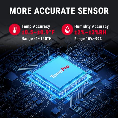 TempPro Bluetooth Thermometer Hygrometer - 260ft Remote Monitoring