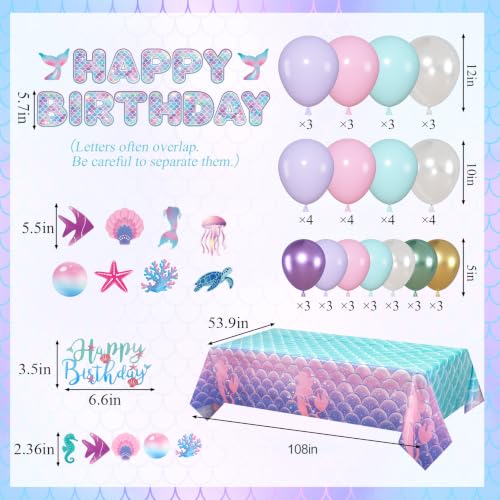 Amandir Mermaid Birthday Party Decorations Set - 67 Pcs