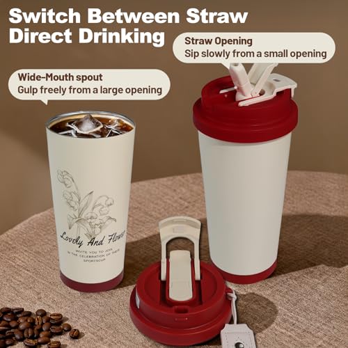 Insulated Coffee Tumbler 17.9oz - Stainless Steel Travel Mug
